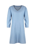 Full Size V-Neck Dress with Half Sleeves
