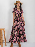 Floral V-Neck Slit Dress