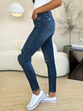 Judy Blue Mid Waist Distressed Slim Jeans – Inclusive Fit
