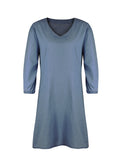 Full Size V-Neck Dress with Half Sleeves