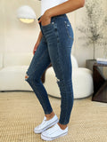 Judy Blue Mid Waist Distressed Slim Jeans – Inclusive Fit