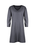 Full Size V-Neck Dress with Half Sleeves