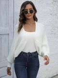 Bat Sleeve Open Front Short Cardigan