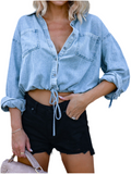 Tie Detail Denim Top