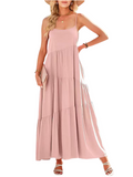 Full Size Ruched Tiered Spaghetti Strap Dress