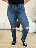 Judy Blue Mid Waist Distressed Slim Jeans – Inclusive Fit